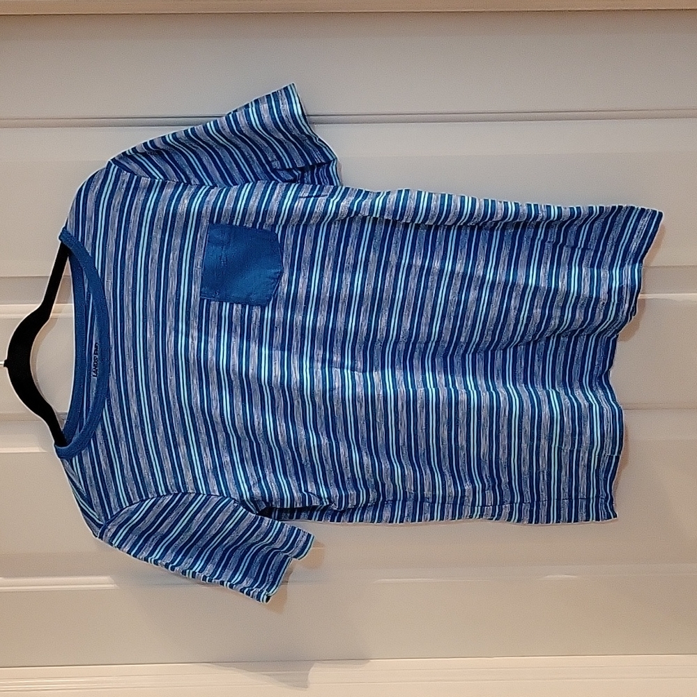 Lands end blue striped tee xl